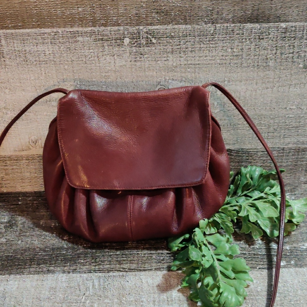 Bermans  boho vintage leather cross body bag